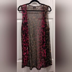 Animal Print Sheer Vest